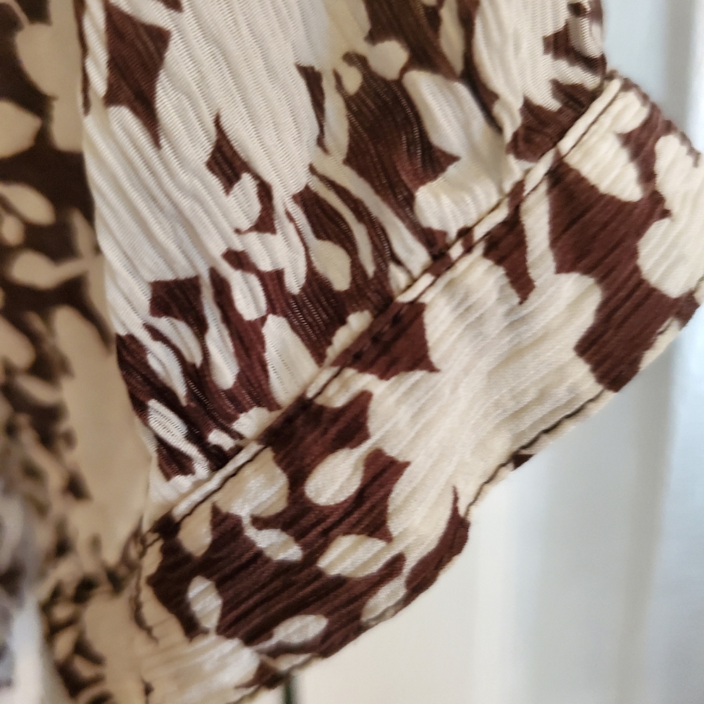 Brown And White Blouse S Lg - Picture 6 of 7